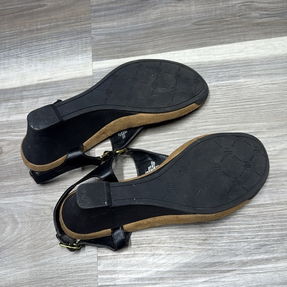 🚩 Lauren Ralph Lauren Elegant Black and Tan Women's Sandals size 8.5 - Picture 7 of 7